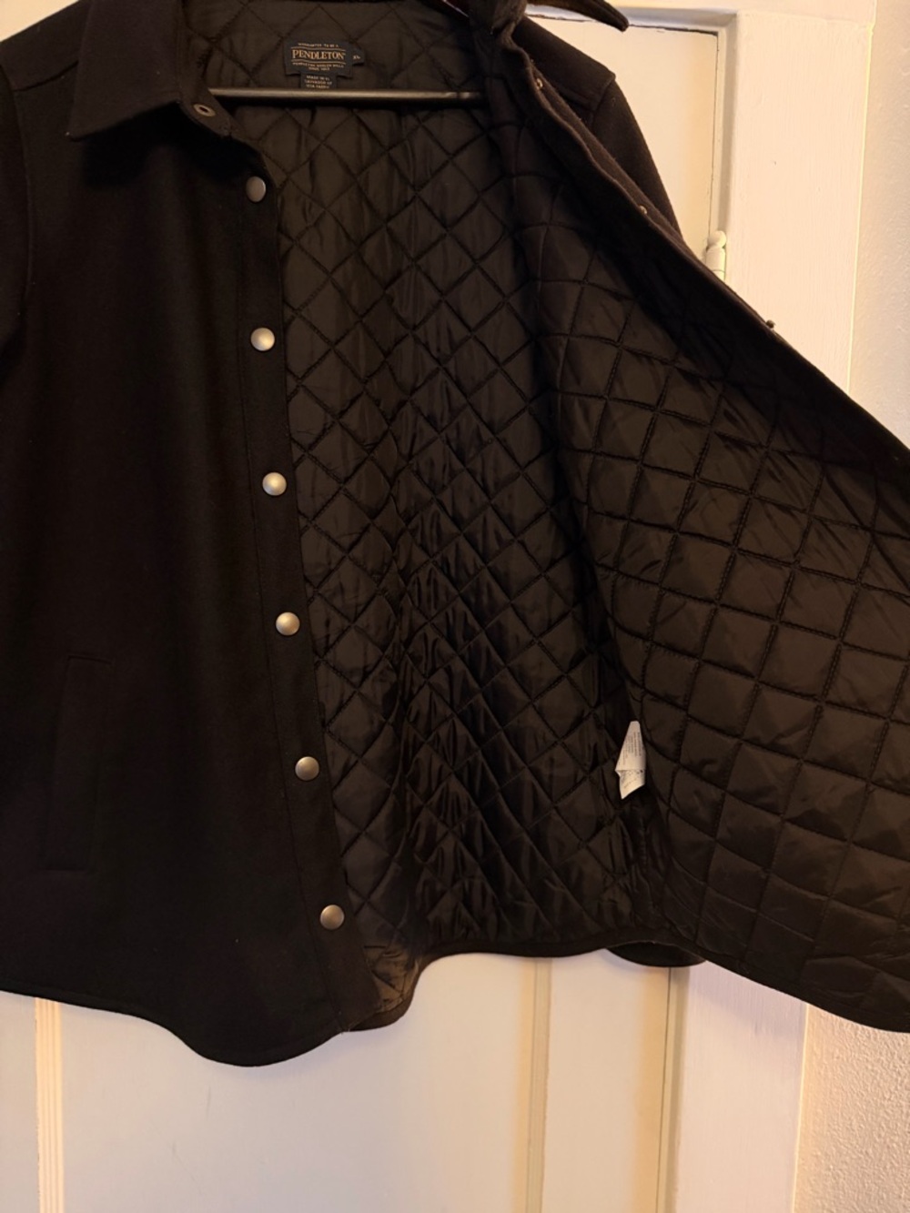 Pendleton Black Quilt-lined Snap-Front Jacket - Picture 4 of 6